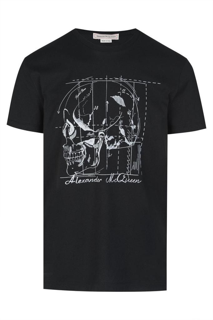 Alexander McQueen Midnight Blue Logo-Print Cotton T-Shirt