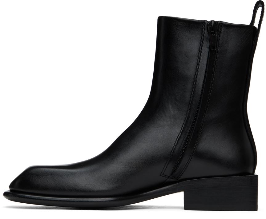 Alexander Wang Black Throttle Leather Ankle Boots - Shoes