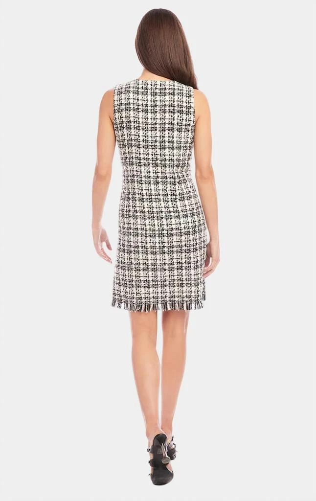 Karen Kane Tweed Shift Dress In Black/cream 3