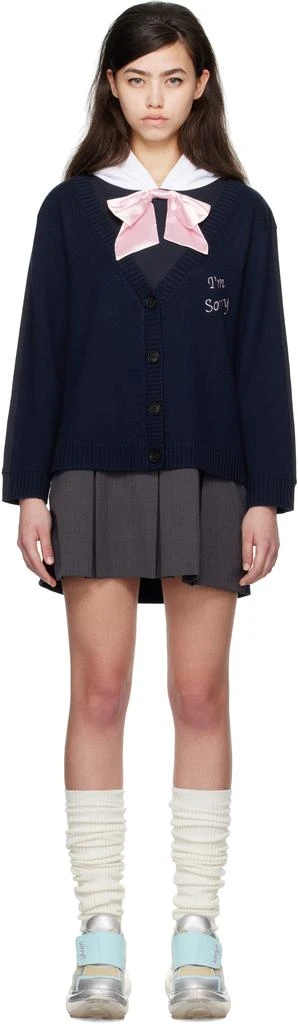I
m Sorry by Petra Collins SSENSE Exclusive Navy
White JennyFax Edition Cardigan Hoody Minidress