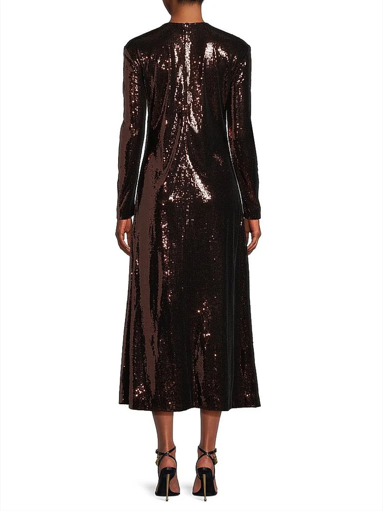 Misook Sequined A-Line Sheer Yoke Maxi Dress 5