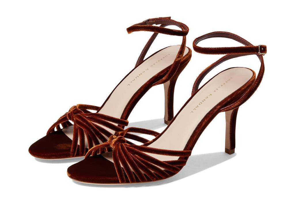 Loeffler Randall Ada Leather Knot High Heel Sandal with Ankle Strap