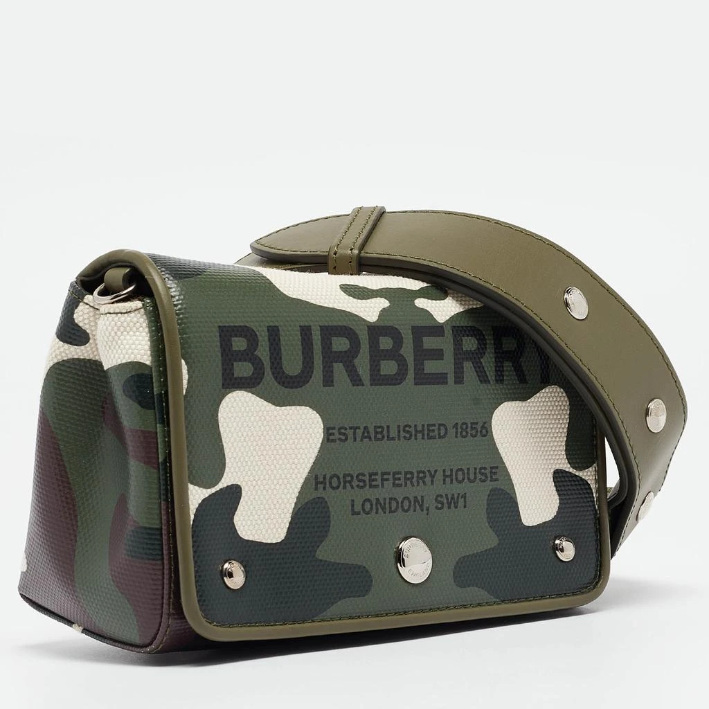 Burberry Burberry Green/Beige Camo Print Coated Canvas and Leather Hackberry Crossbody Bag 3