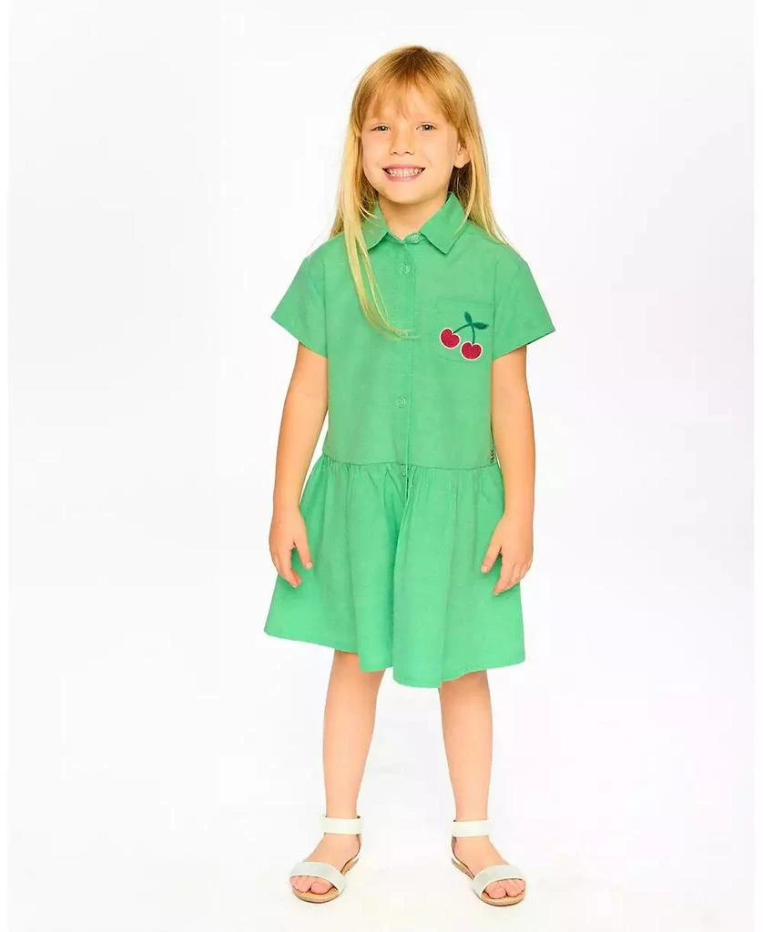 Deux par Deux Toddler Girls Cotton Shirt Dress with Embroidery 2