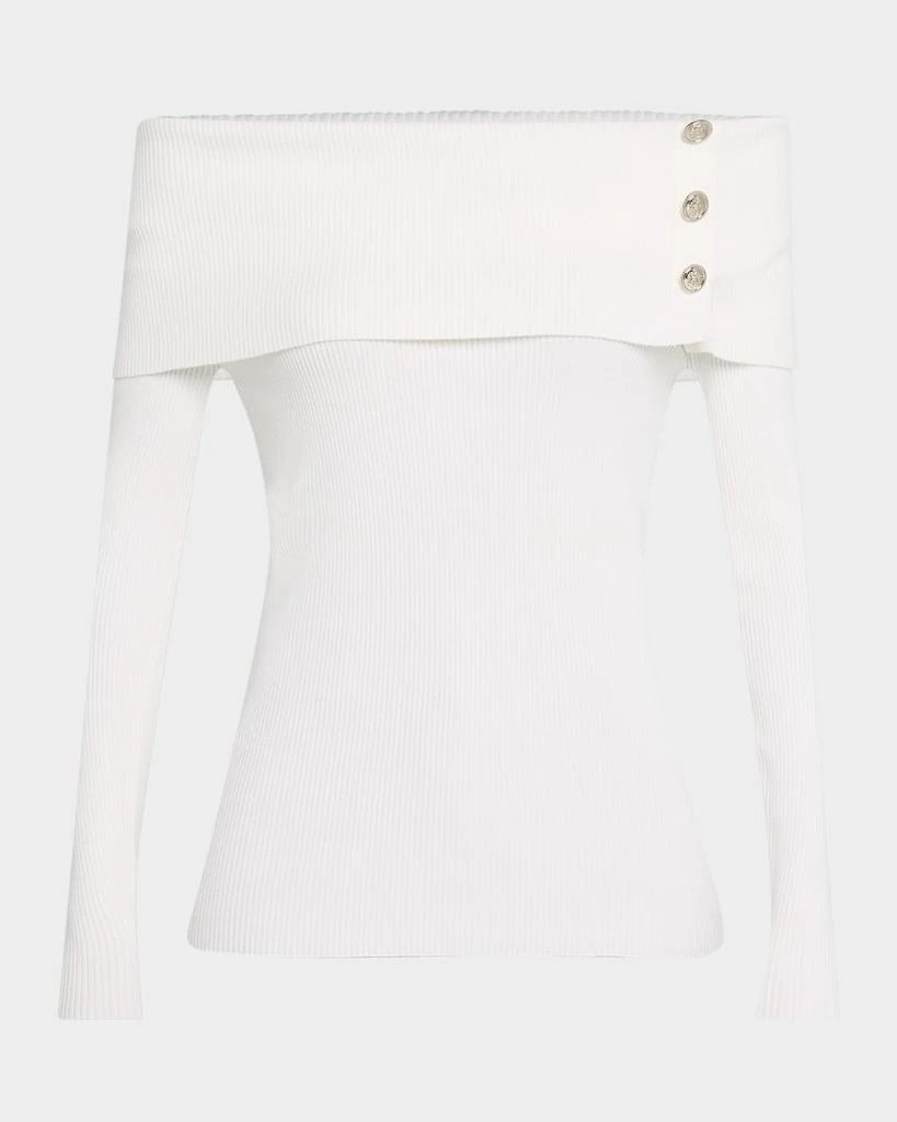 Tahari The Imani Ribbed Off-Shoulder Sweater 1