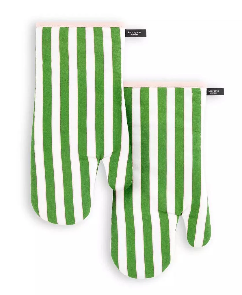 Kate Spade Botanical Stripe Oven Mitt 2-Pack Set, 7" x 13" 19