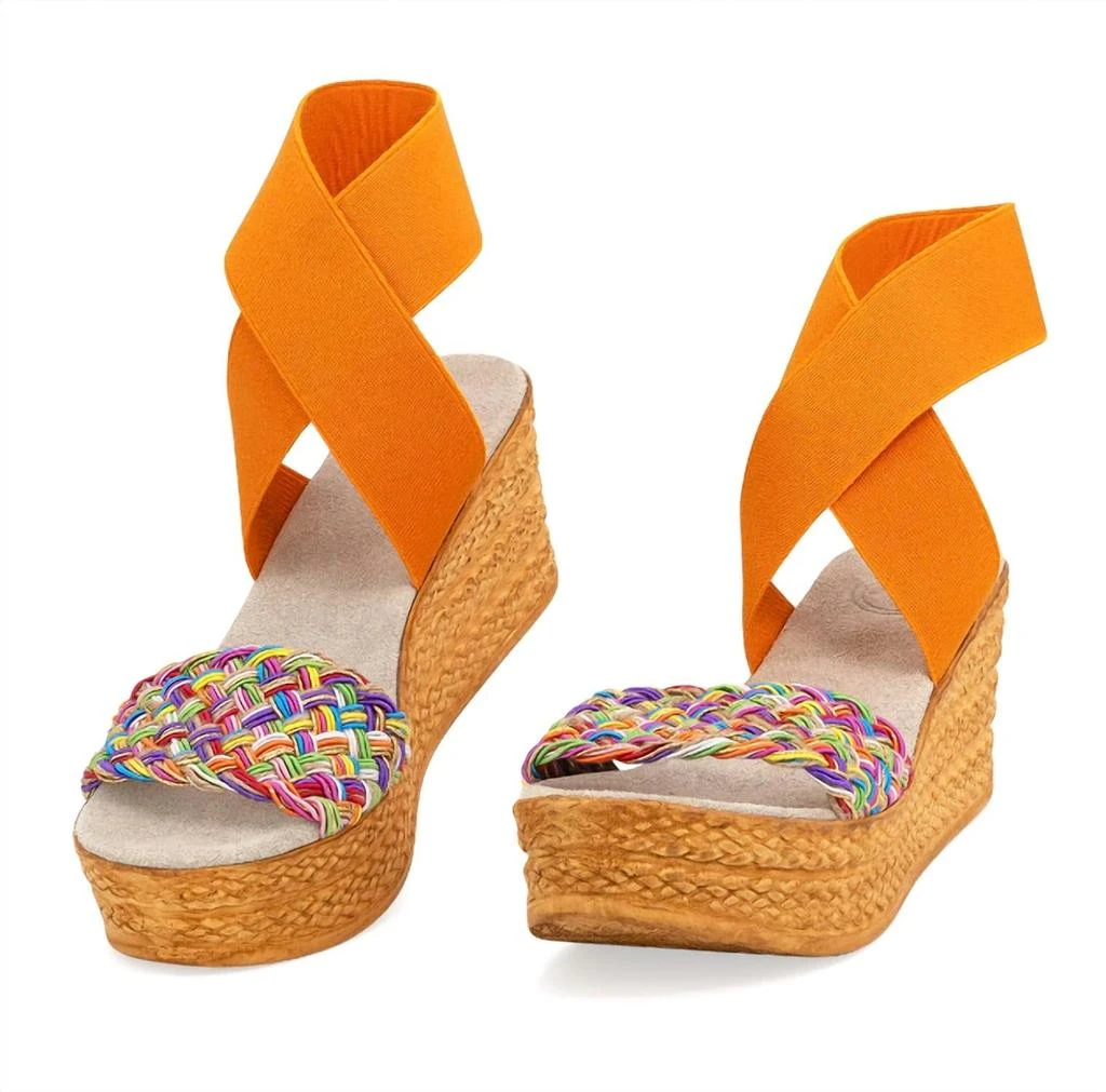 CHARLESTON SHOE CO. Bermuda Shoe In Orange/rainbow 4
