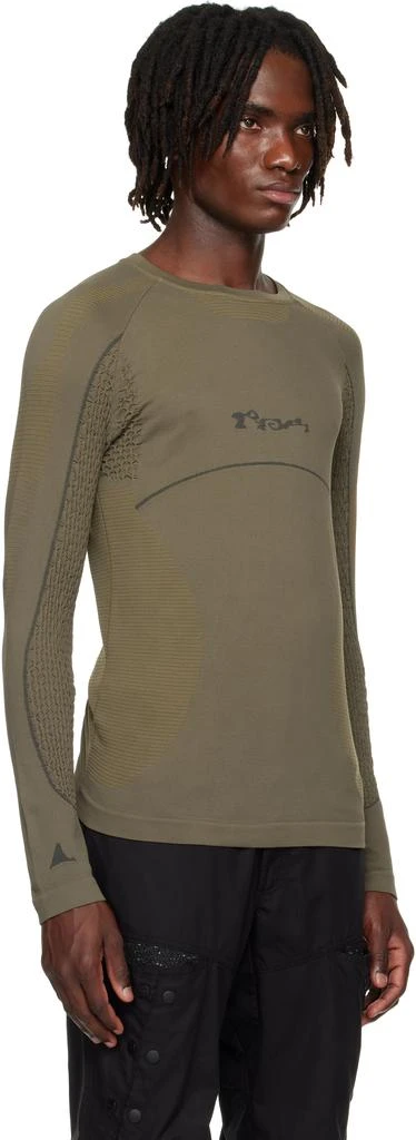 ROA Khaki Seamless Long Sleeve T-shirt 2