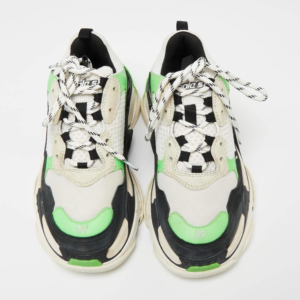 Balenciaga Multicolor Leather And Mesh Triple S Clear Sneakers Size 39