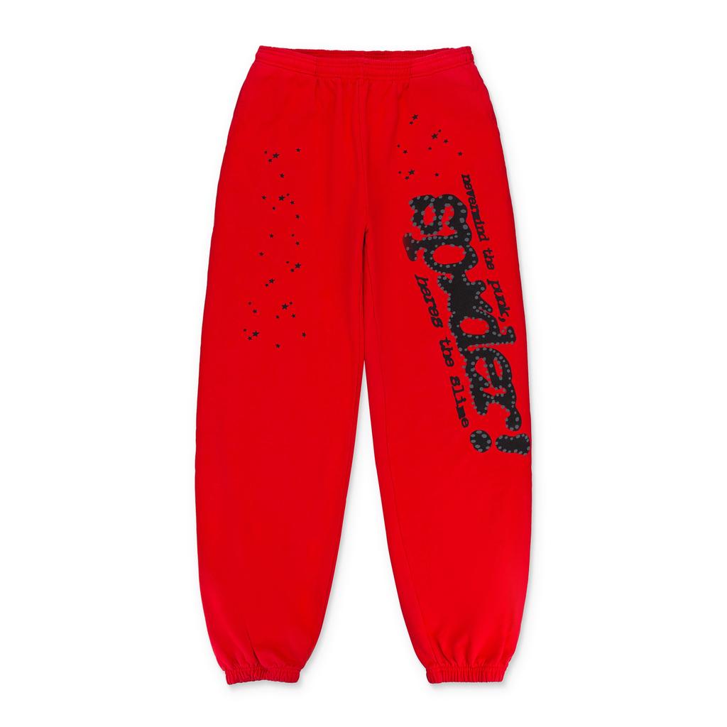 SP5DER PUNK V2 RED JOGGER & SWEATPANTS