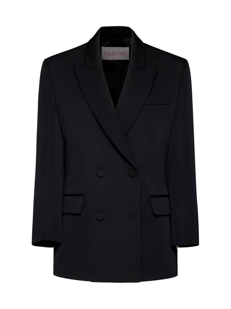 Valentino Navy Double-Breasted Blazer IT-38-XS - Suits