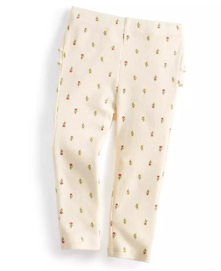 First Impressions Baby Girls Felicity Field Floral-Print Ribbed Ruffled-Back Leggings, Created for Macy's 1