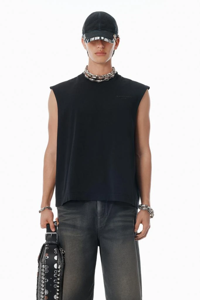 Alexander Wang Black Vintage Fade-Effect Muscle Tank 1