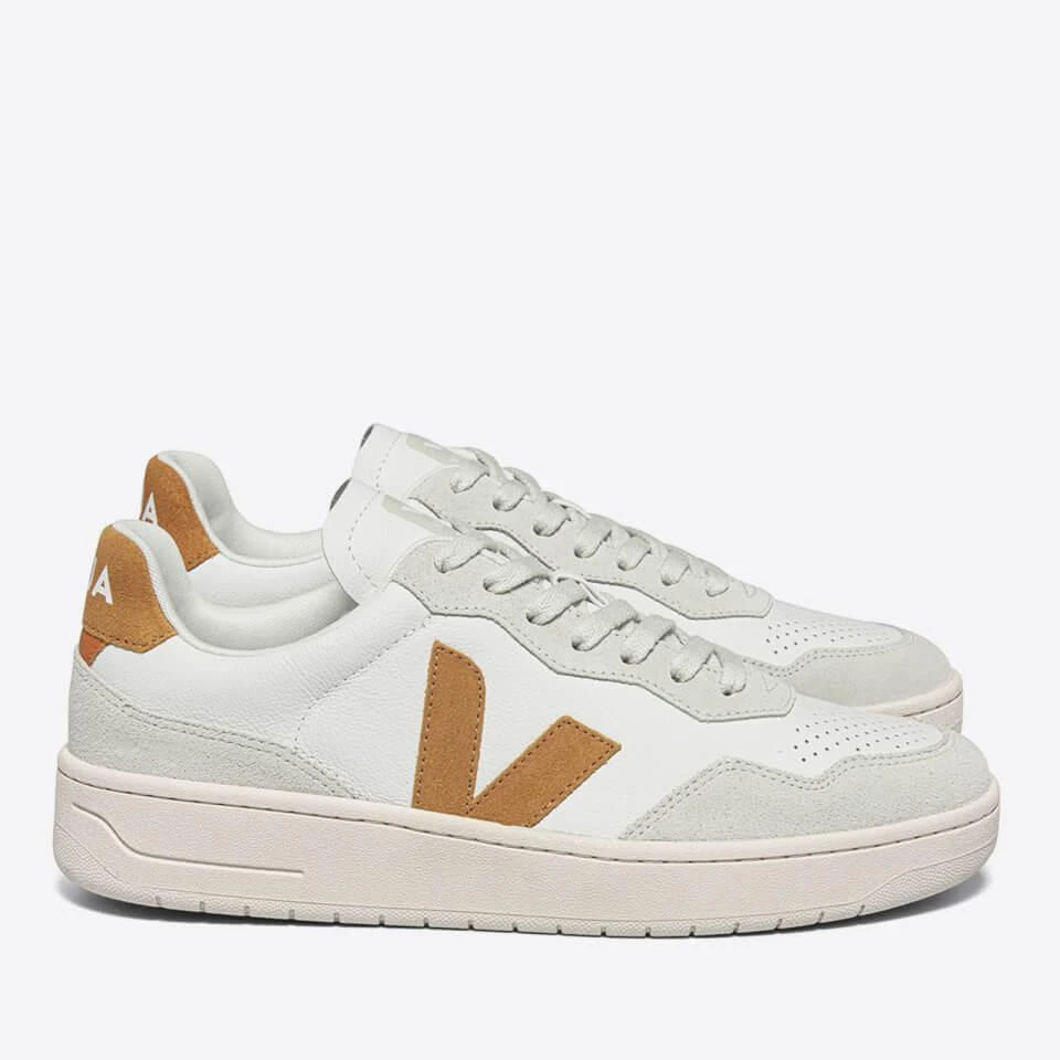 Veja VEJA WOMEN'S V-90 BASTILLE LEATHER AND SUEDE TRAINERS 4
