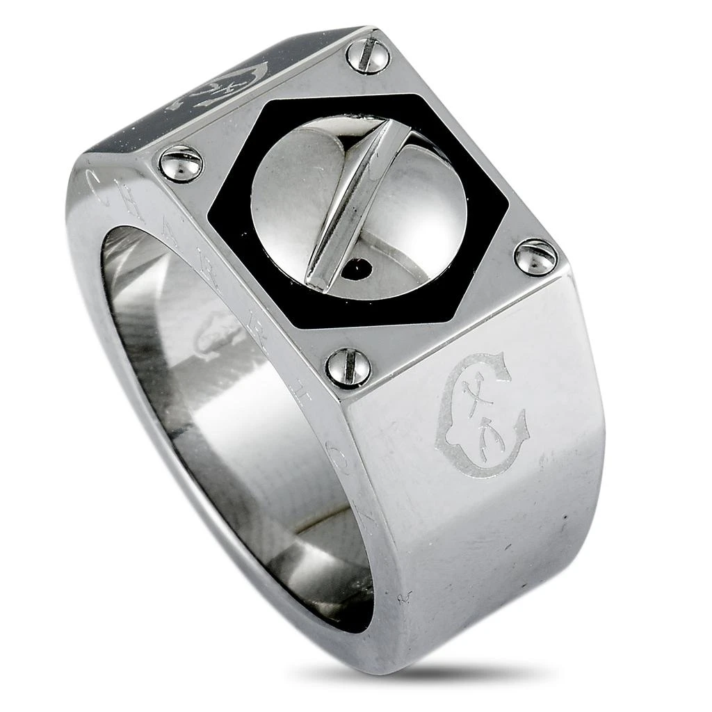 Charriol Rotonde Stainless Steel Black Epoxy Band Ring 1