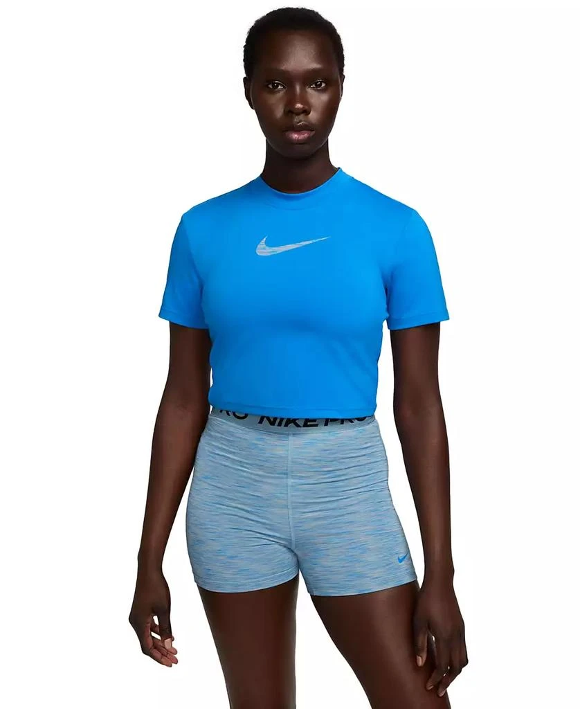 NIKE Women's Pro Dri-FIT Short-Sleeve Cropped Training Top 1