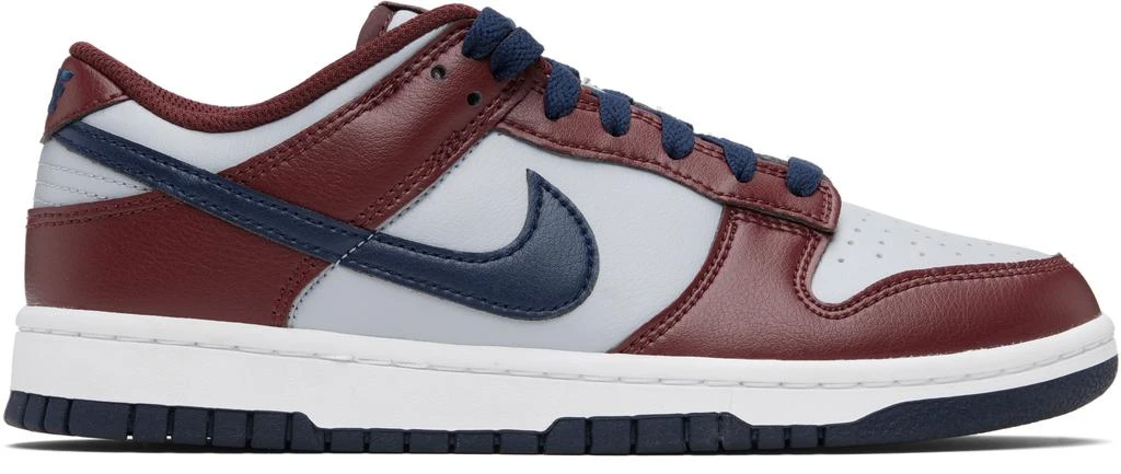 NIKE Burgundy & Gray Dunk Low Retro Sneakers