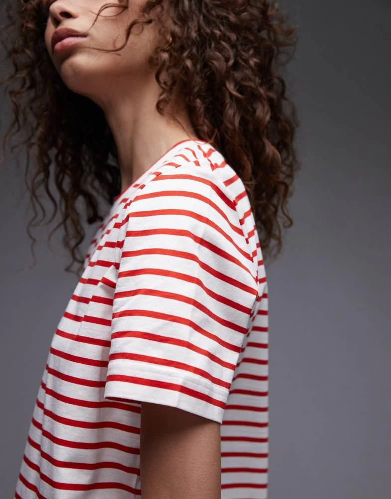 ARKET ARKET short sleeve t-shirt in pink and red stripes 3