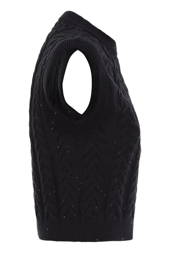 Brunello Cucinelli Brunello Cucinelli Dazzling Double Cable Knitted Waistcoat 3