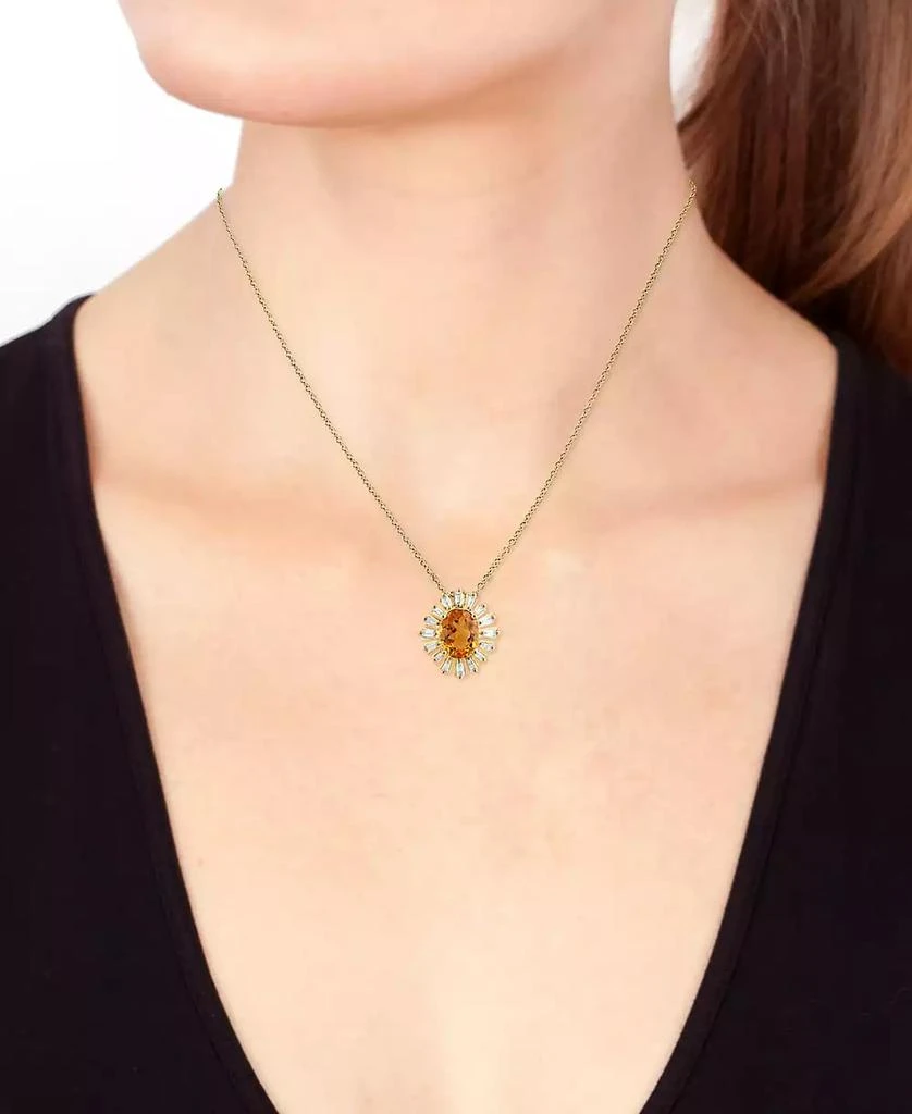 Effy EFFY® Citrine (2 ct. t.w.) & Diamond (3/8 ct. t.w.) 18" Pendant Necklace in 14k Gold 2