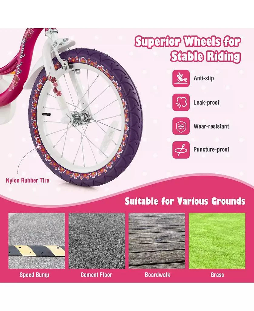 Mecale 14 Inch Kids Bike with Doll Seat and Removable Training Wheels 4