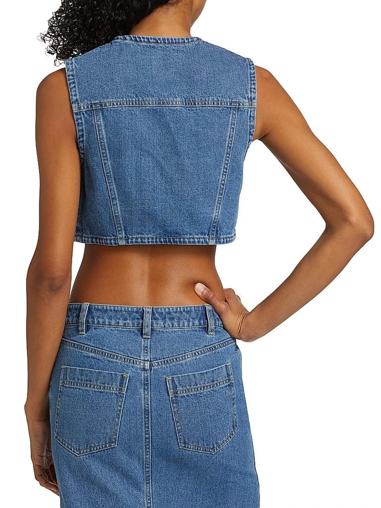 Ronny Kobo Guise Denim Crop Vest 5
