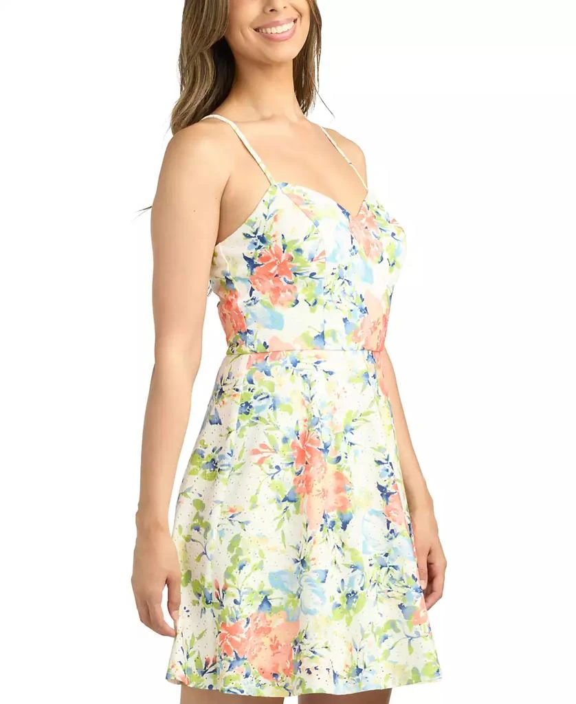 BCX Juniors' Floral-Print Pointelle-Knit Fit & Flare Dress 3