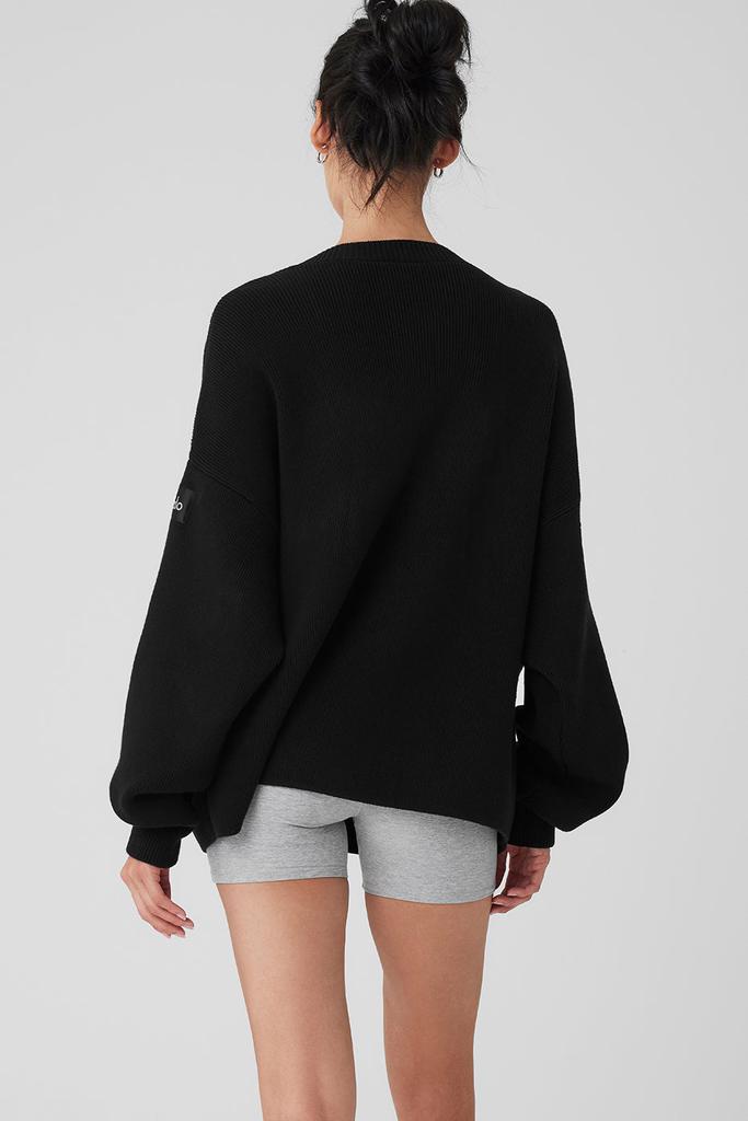 Alo Scholar Cardigan Sweater - Black