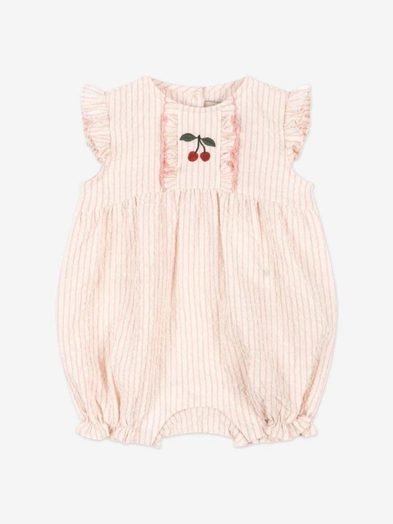 Konges Slojd Baby Girls Ellie Frill Romper in Pink 1