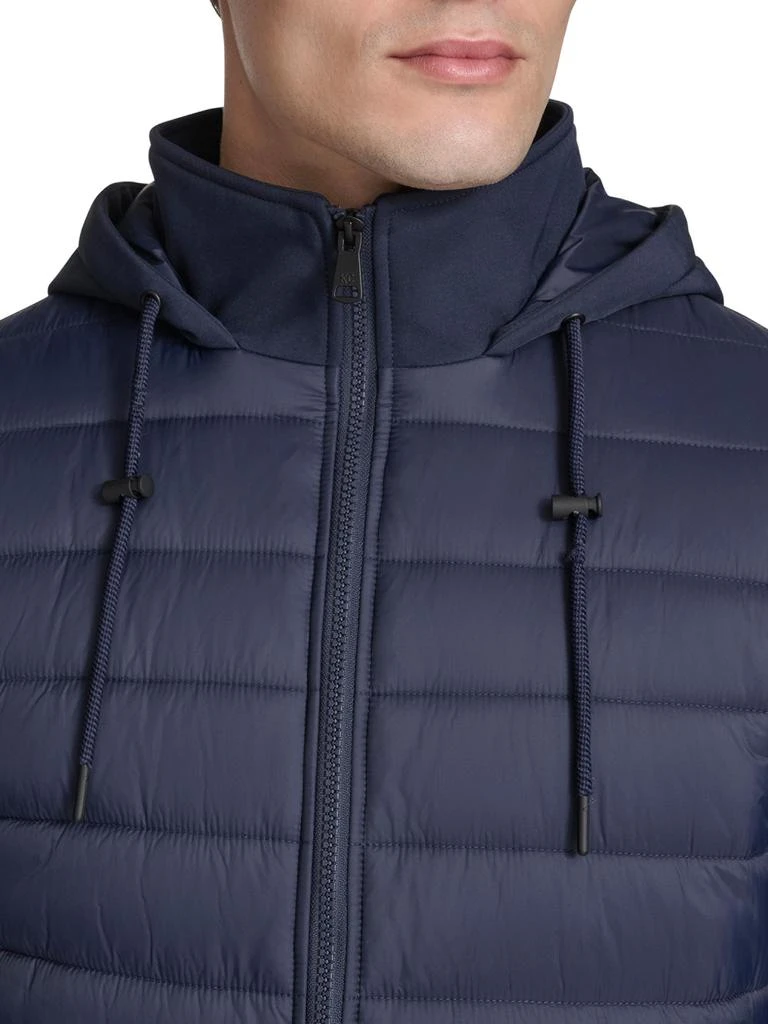 Kenneth Cole Mixed-Media Quilted Hooded Slim Fit Jacket 5