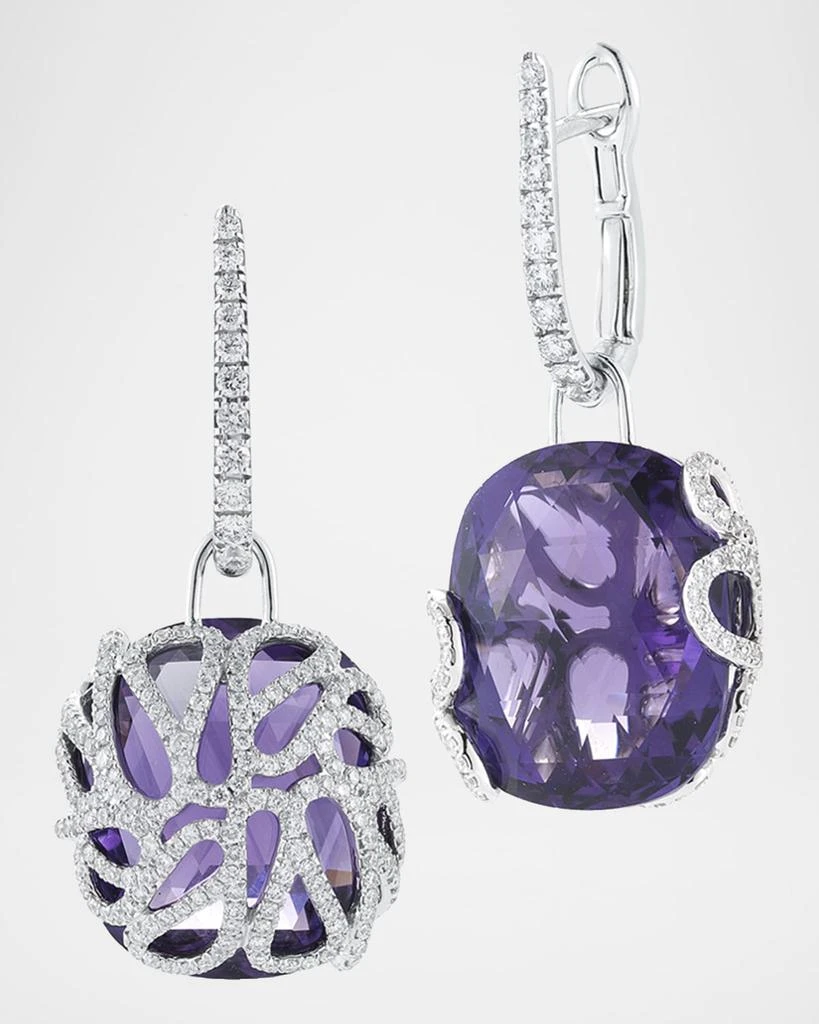 Miseno 18k White Gold Reversible Diamond
Amethyst Hoop-Drop Earrings
