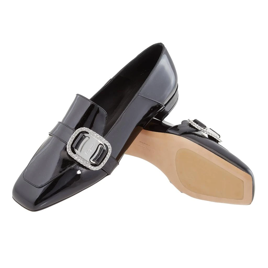 Salvatore Ferragamo Salvatore Ferragamo Ladies Black Wang Patent Crystal Buckle Loafers 2