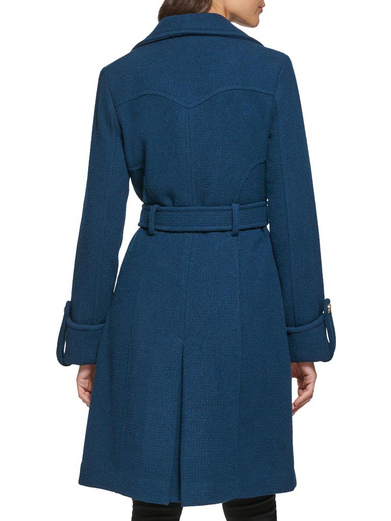 guess double breasted tie coat