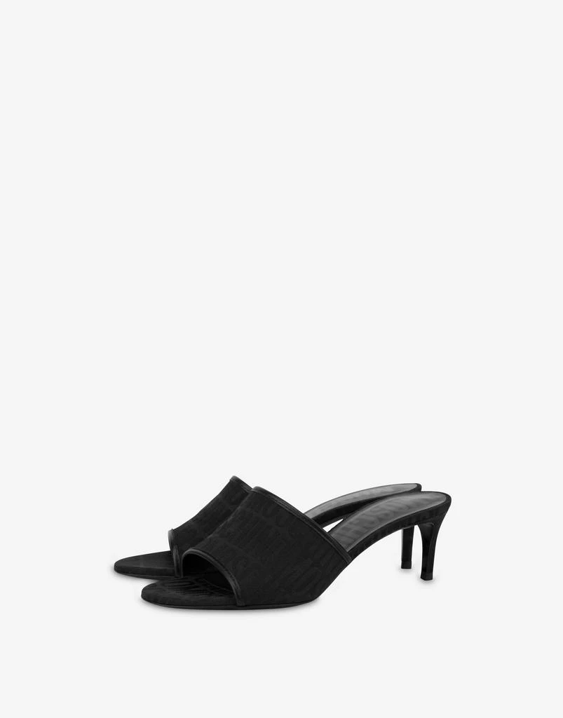 Moschino All-over Logo Nylon Heeled Sandals 1