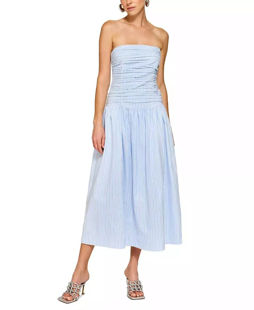 Line & Dot Women's Darra Striped Strapless Midi Dress 5
