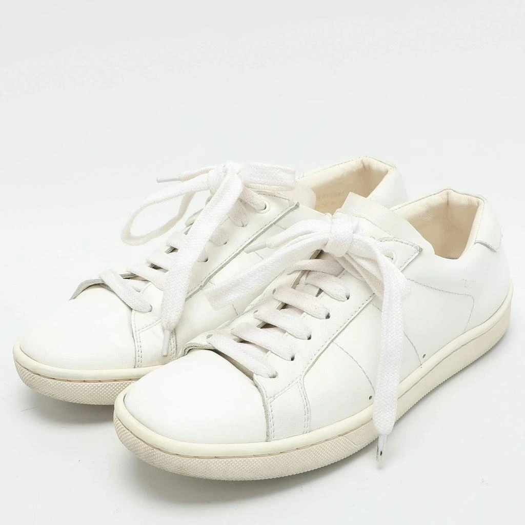 Yves Saint Laurent Saint Laurent White Leather Low Top Sneakers Size 34 2
