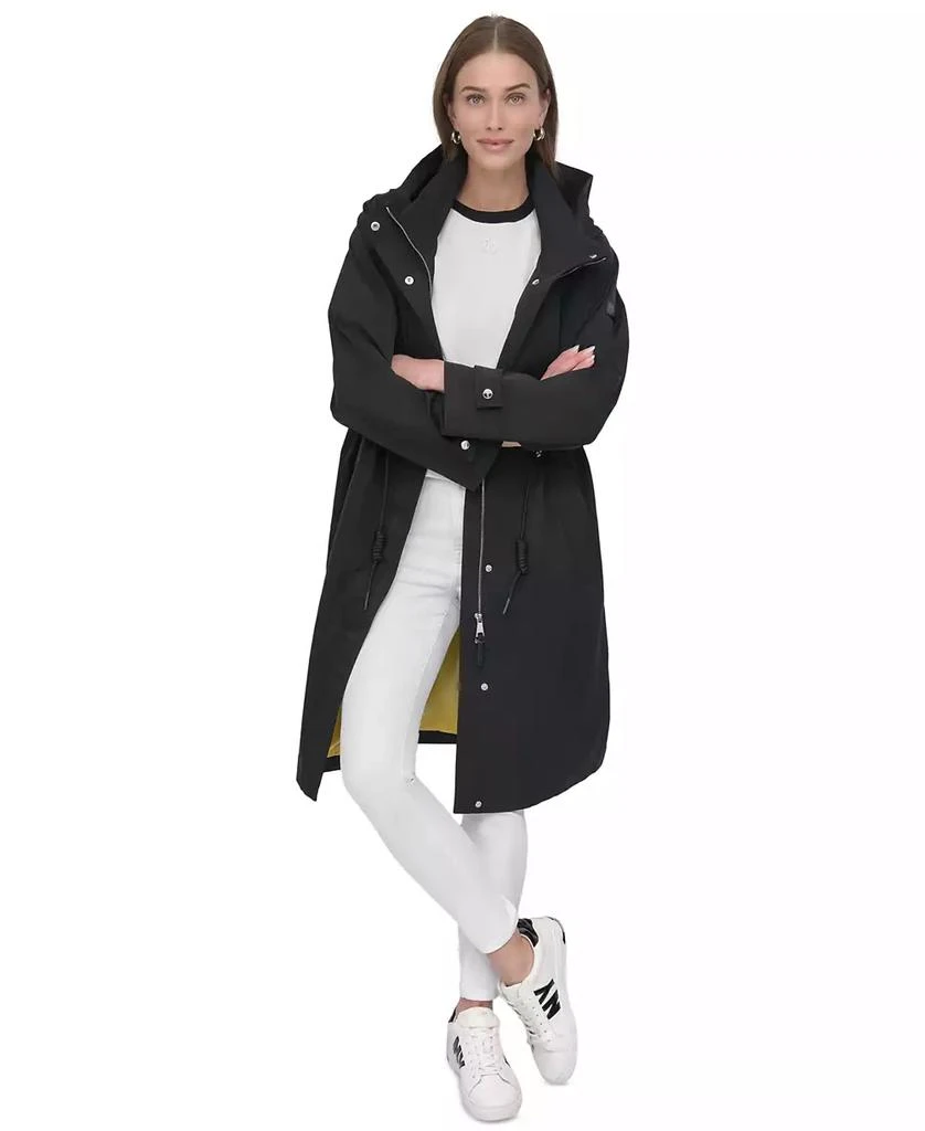 DKNY Women's Hooded Zip-Front Long Anorak Coat 5