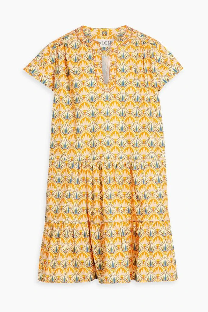 Saloni Ashley printed cotton-poplin mini dress 1
