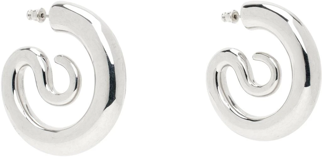Panconesi Silver Serpent Hoops Medium Earrings 2