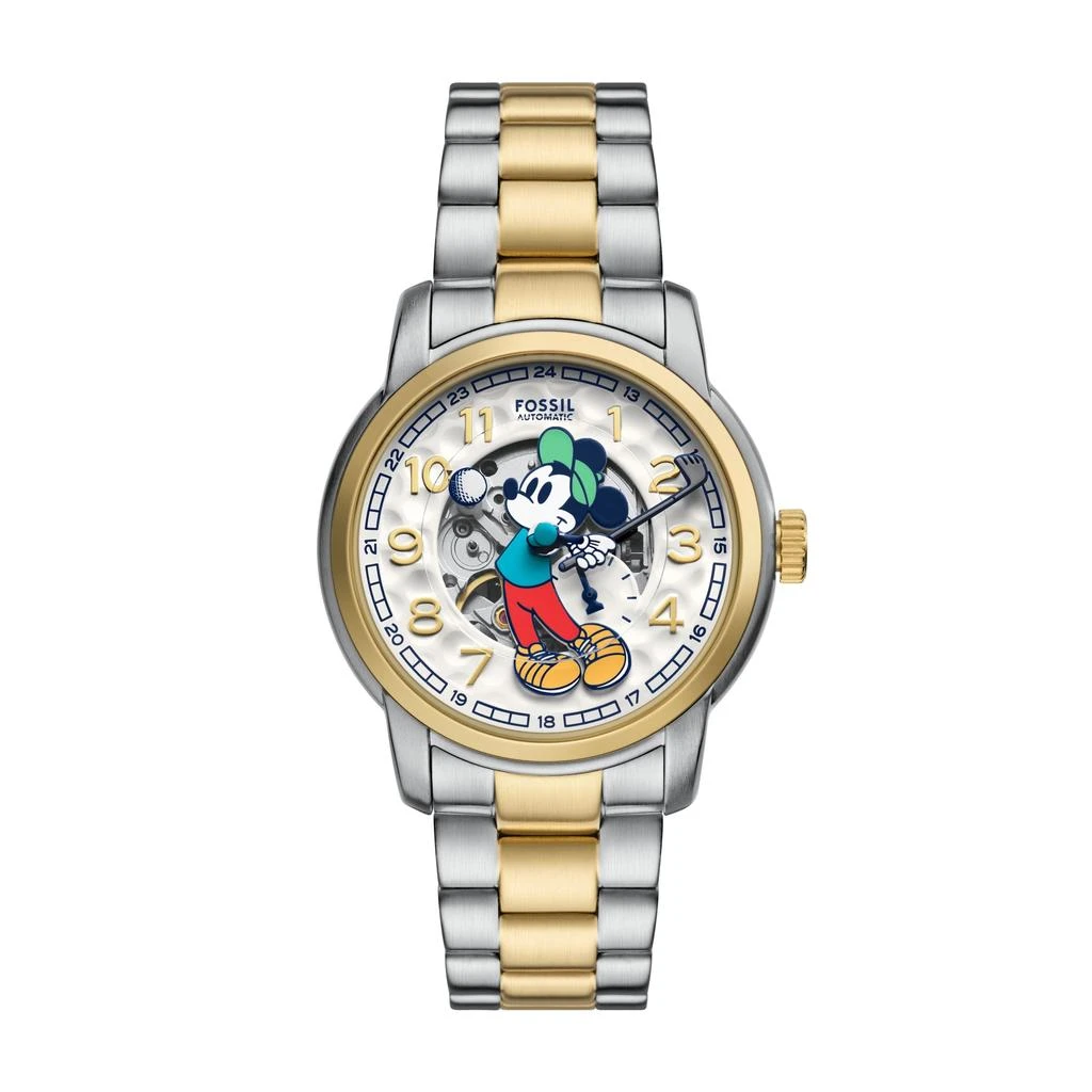 Fossil Unisex Disney Mickey Mouse x  Limited-Edition Three-Hand, Two-Tone Stainless Steel Golf Watch