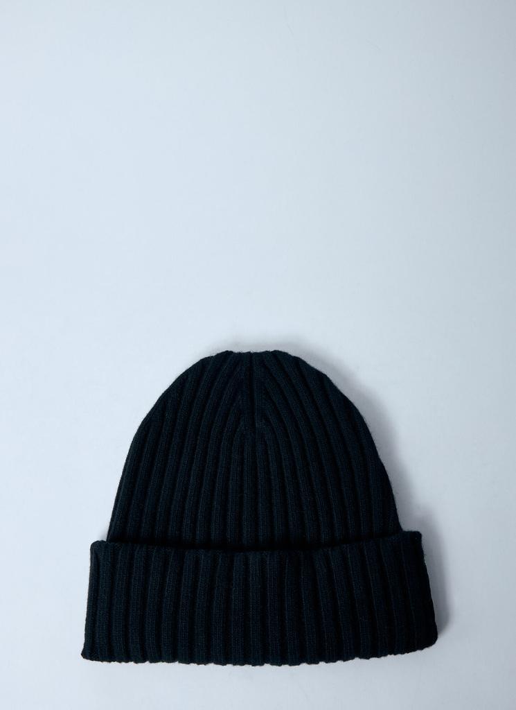 Alexander Wang logo earmuff beanie in ribbed wool stretch