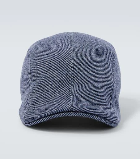 Brunello Cucinelli Striped wool, cashmere, and silk cap 1