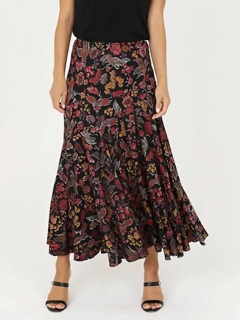 Nostalgia Madrigal Maxi Skirt In Black Multi 1