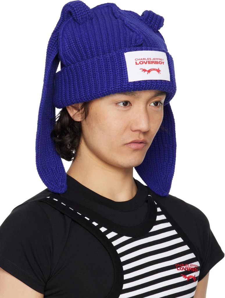 Charles Jeffrey Loverboy Blue Chunky Rabbit Beanie 2