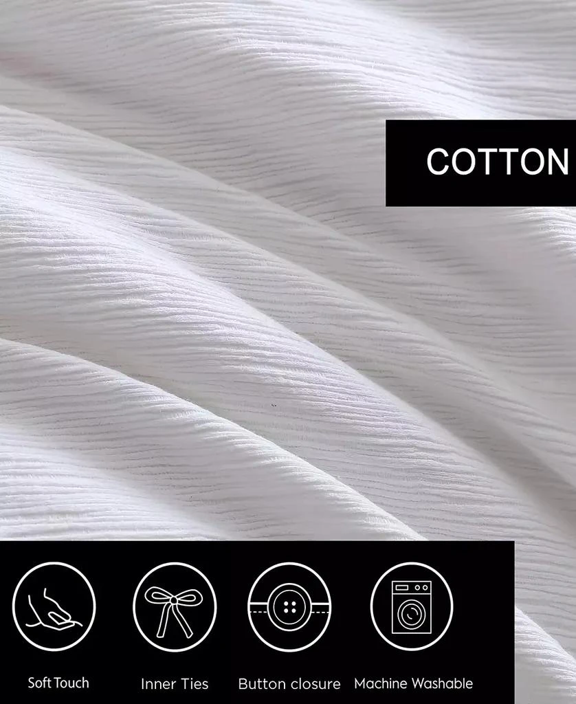 Vera Wang Solid Textured Pleats 3-Pc. Duvet Cover Set 3