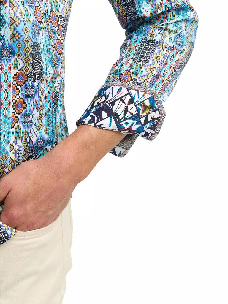 Robert Graham Merola Abstract Long-Sleeve Button-Front Shirt 5