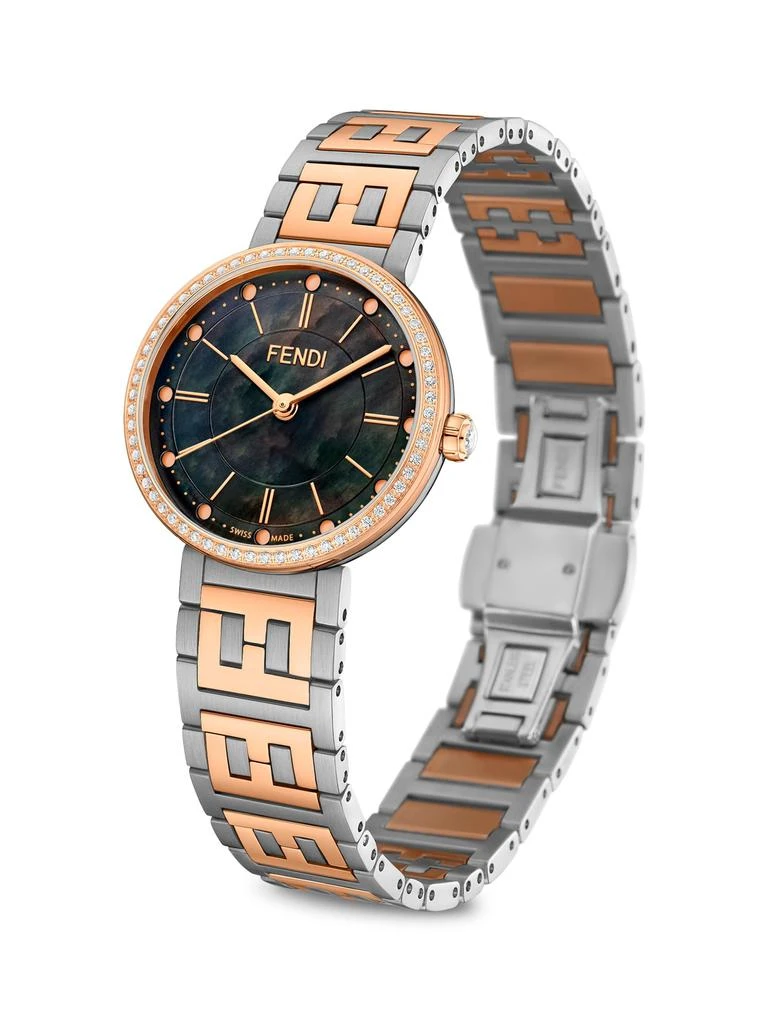 NEW Fendi Women\'s 29mm Two Tone Watch Fendi Forever Fendi Two-Tone Diamond Bracelet Watch, 29mm  main image 4