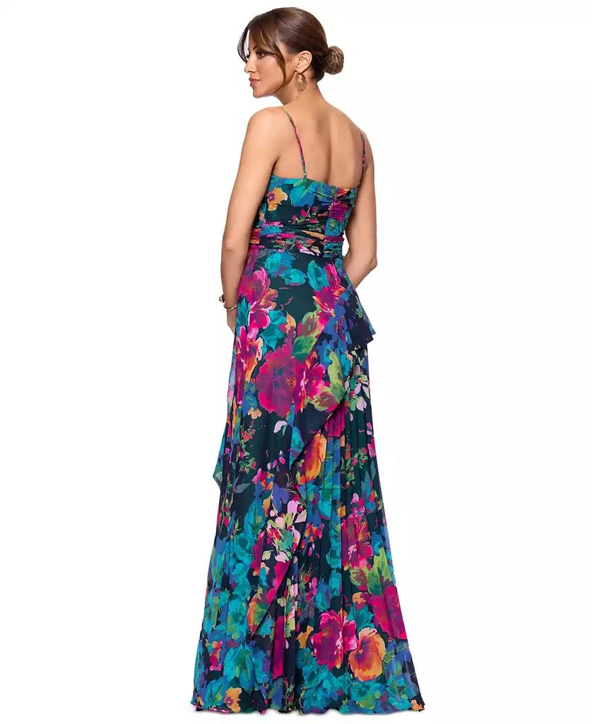 XSCAPE Women's Floral-Print Sweetheart-Neck Gown 4