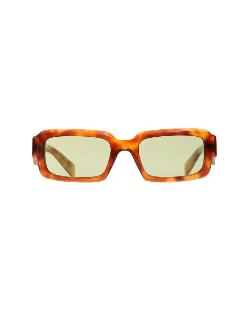 Prada Oversized Cognac Tortoise Sunglasses With Geometric Temples 1