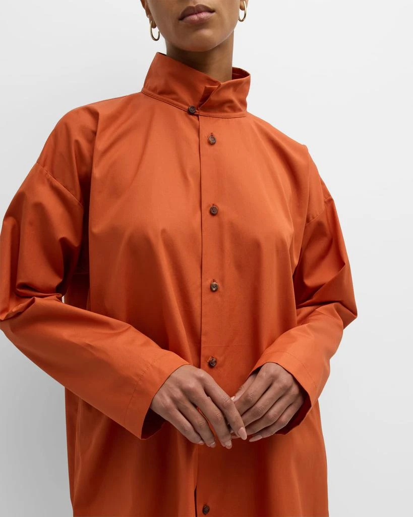 Eskandar Slim A-Line Two Collar Shirt with Stepped Insert (Long Length) 7